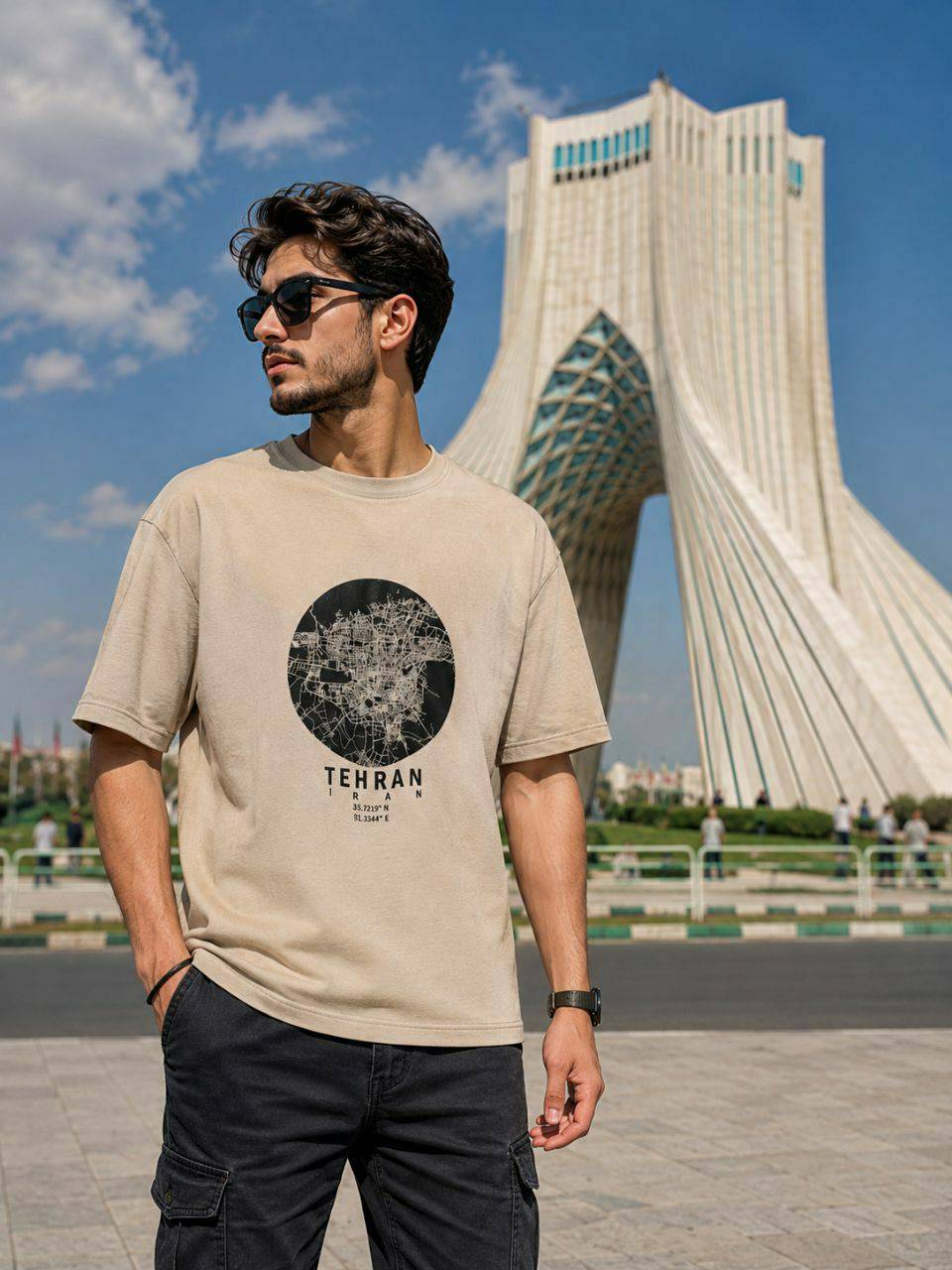 تی شرت اُورسایز طرح تهران
