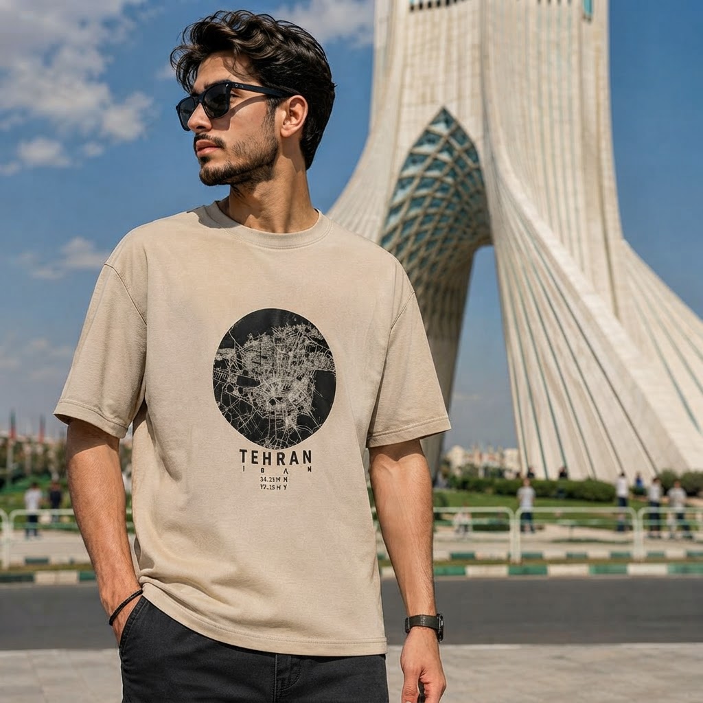 تی شرت اُورسایز طرح تهران